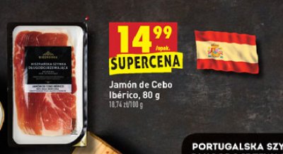 Szynka jamon de cebo iberico Biedronka promocja