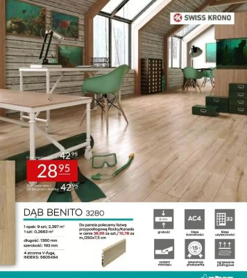 Panele laminowane DĄB BENITO 3280 promocja w Abra Meble