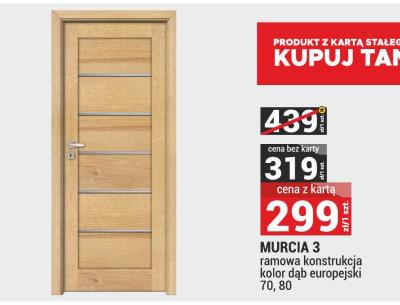 Drzwi MURCIA 3 ramowa konstrukcja kolor dąb europejski 70, 80 promocja w Merkury Market