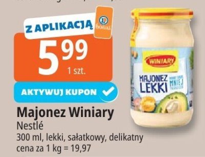 Majonez Winiary Nestlé lekki, sałatkowy, delikatny promocja w Leclerc