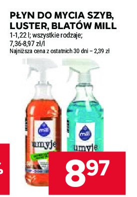 P艂yn do szyb umyje pomara艅cza Mill clean promocja