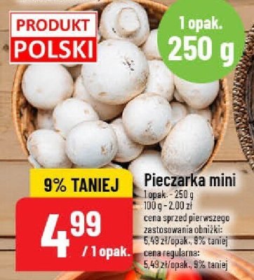 Pieczarka biała 1 opak. 250 g promocja w POLOmarket