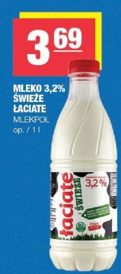 Mleko 3,2% świeże Łaciate Mlekpol promocja w SPAR