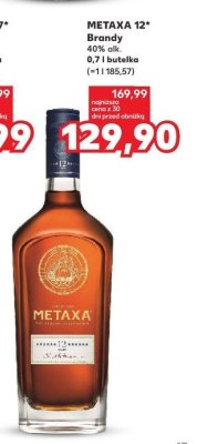 Brandy Metaxa 12* 40% alk. 0,7 l butelka promocja w Kaufland