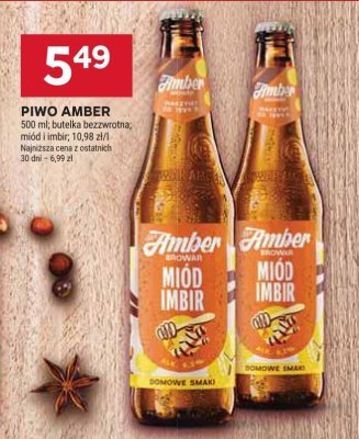 Piwo Amber Miód i Imbir promocja w Stokrotka