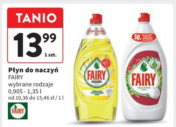 Płyn do mycia naczyń citrus Fairy extra+ promocja