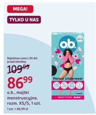 Majtki menstruacyjne promocja w Rossmann
