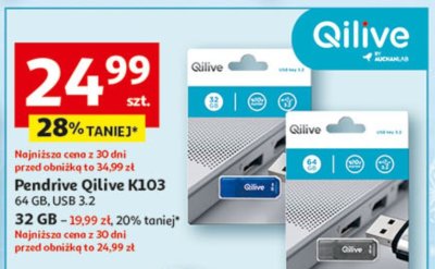 Pendrive Qilive K103 64 GB promocja w Auchan