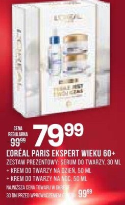 Zestaw kosmetyków L'Oréal Paris Ekspert Wieku 60+ - krem przeciwzmarszczkowy, serum do twarzy, krem do twarzy na dzień, krem do twarzy na noc promocja w Drogerie Natura