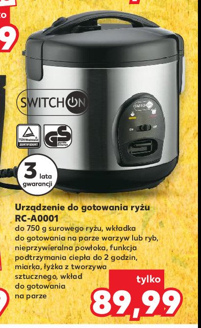 Urządzenie do gotowania ryżu rc-a0001 Switch on promocja