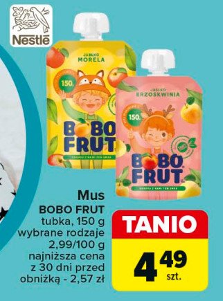 Mus jabłko i brzoskwinia Bobo frut promocja