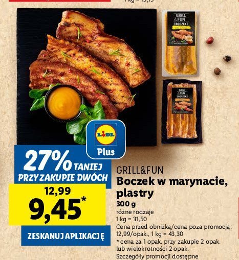 Boczek plastry w marynacie miodowo musztardowej Grill and fun promocja