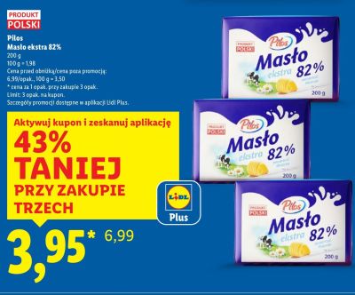 Masło ekstra 82% Pilos promocja w Lidl