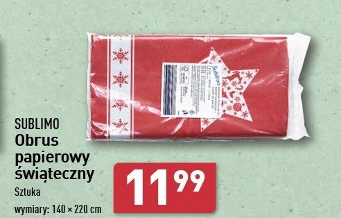 Obrus papierowy świąteczny 140 x 220 cm SUBLIMO promocja