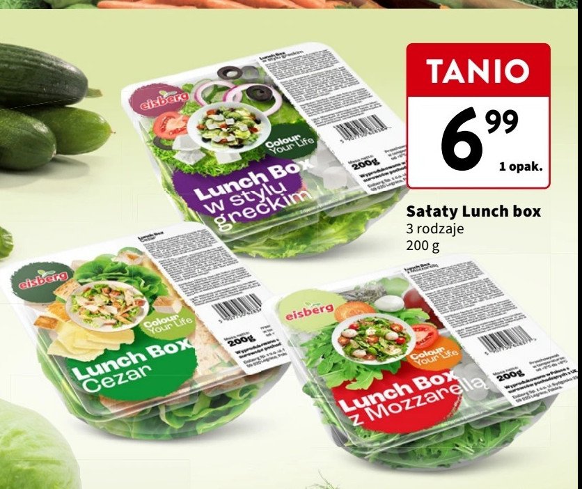 Lunch box w stylu z mozzarellą Eisberg promocja w Intermarche