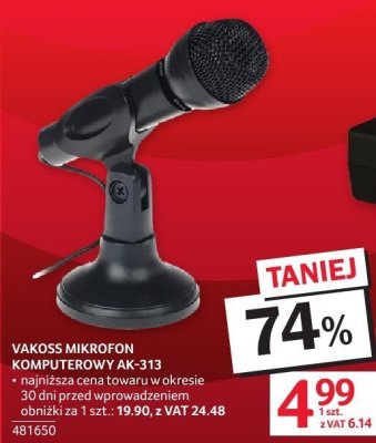 Mikrofon komputerowy VAKOSS AK-313 promocja w Selgros