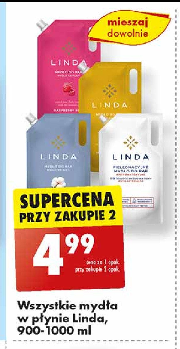 Mydło do rąk raspberry kiss Linda promocja w Biedronka