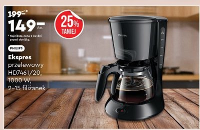 Ekspres przelewowy Philips HD7461/20 promocja w Biedronka