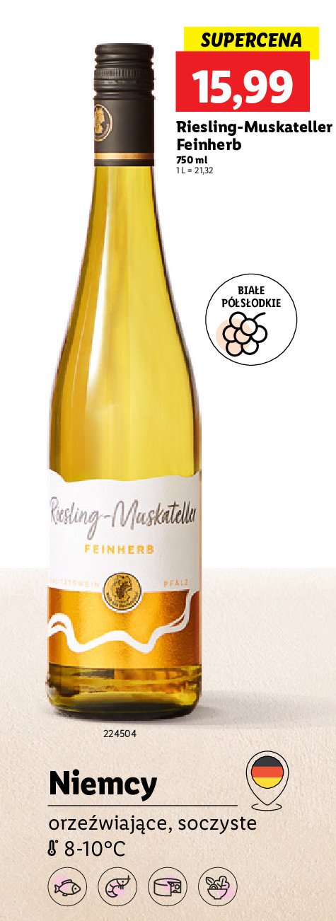 Wino Riesling-muskateller feinherb promocja w Lidl
