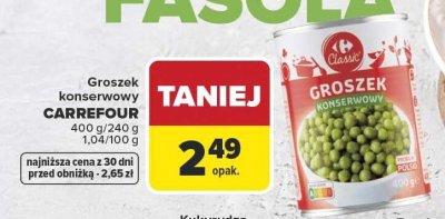 Groszek konserwowy Carrefour promocja w Carrefour