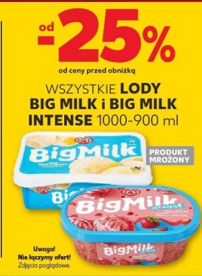 Lody Big Milk / Intense wszystkie rodzaje promocja w Kaufland