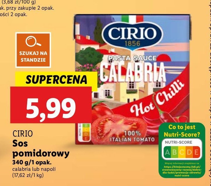 Sos calabria Cirio promocja w Lidl