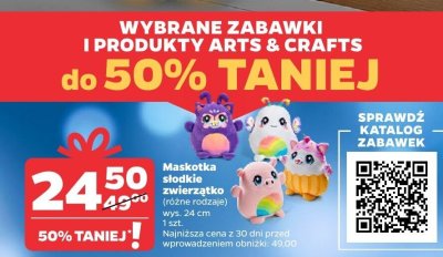 Maskotka słodkie zwierzątko (wybrane rodzaje) wys. 24 cm promocja w Netto