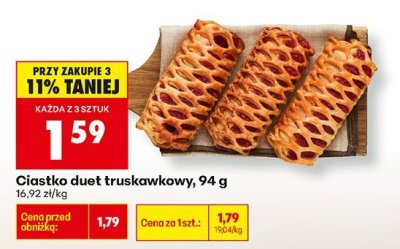 Ciastko duet truskawkowy  promocja w Biedronka