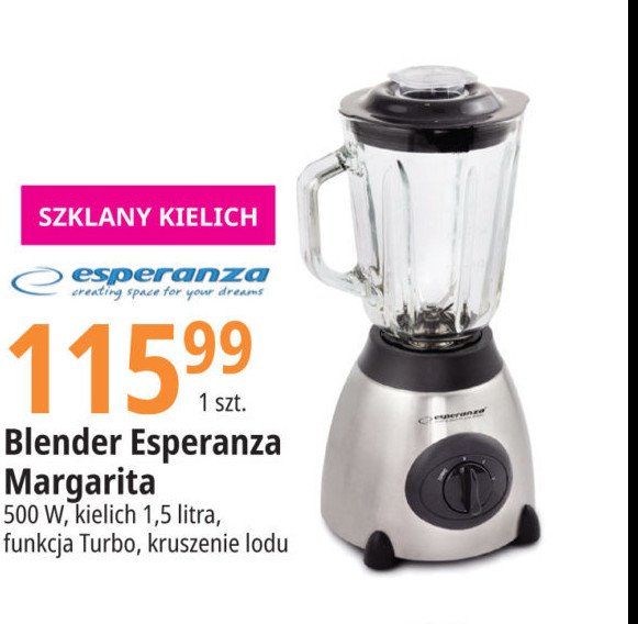 Blender kielichowy pina 1.5 l margarita Esperanza promocja