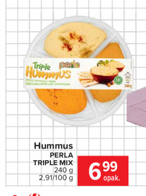 Hummus triple o smaku paprykowym i pomidorowym Perla promocja