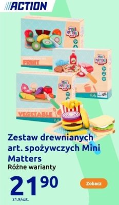Zestaw drewnianych art. spożywczych Mini Matters Różne warianty promocja w Action