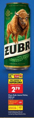 Piwo Żubr Jasne Pełne, 500 ml promocja w Biedronka