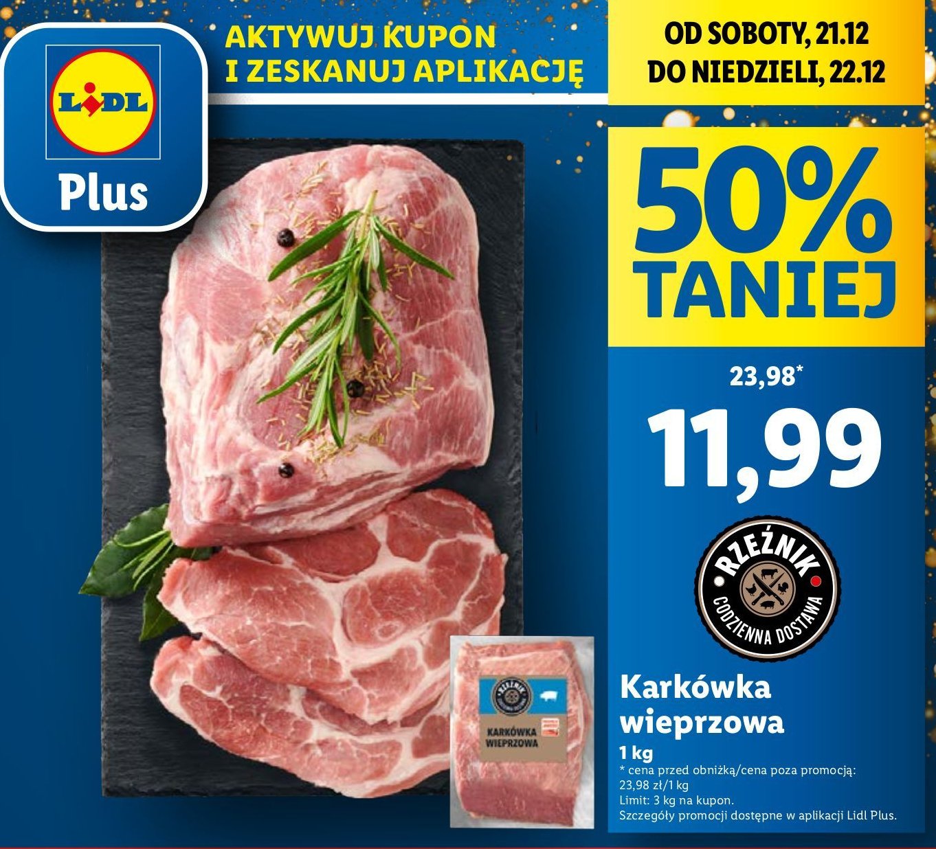 Karkówka wieprzowa bez kości Rzeźnik codzienna dostawa promocja w Lidl