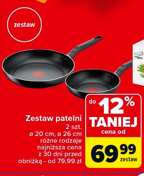 Patelnie z powłoką nieprzywieralną 20 cm + 26 cm promocja w Carrefour Market