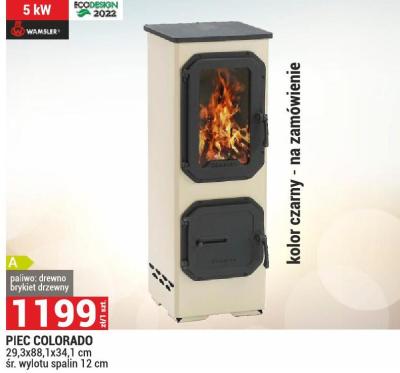PIEC COLORADO 29,3x88,1x34,1 cm śr. wylotu spalin 12 cm promocja w Merkury Market