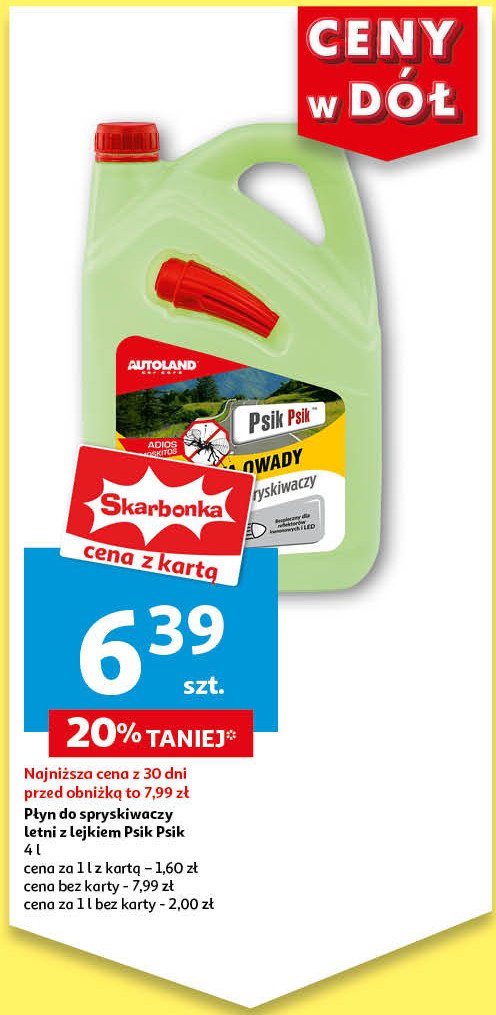 Letni p艂yn do spryskiwaczy psik psik + lejek Autoland promocja