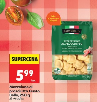 Makaron Mezzelune al prosciutto Gusto Bello promocja w Biedronka