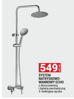 SYSTEM NATRYSKOWO-WANNOWY ECHO z deszczownicą i baterią mechaniczną 3-funkcyjna rączka promocja w Merkury Market