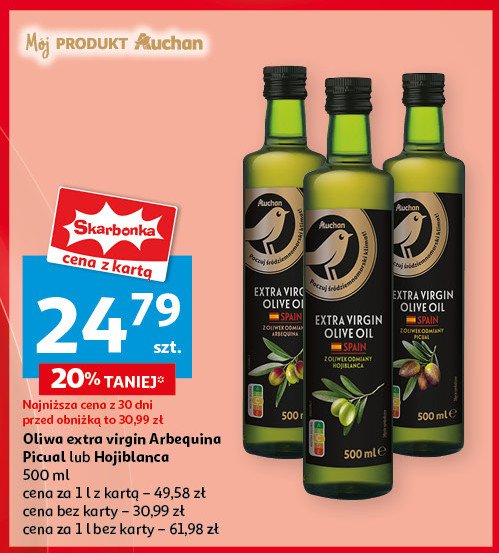 Oliwa z oliwek extra virgin picual Auchan promocja