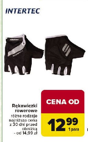 Rekawiczki rowerowe Intertec promocja w Carrefour