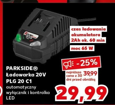 Ładowarka 20V PLG 20 C1 Parkside promocja w Kaufland
