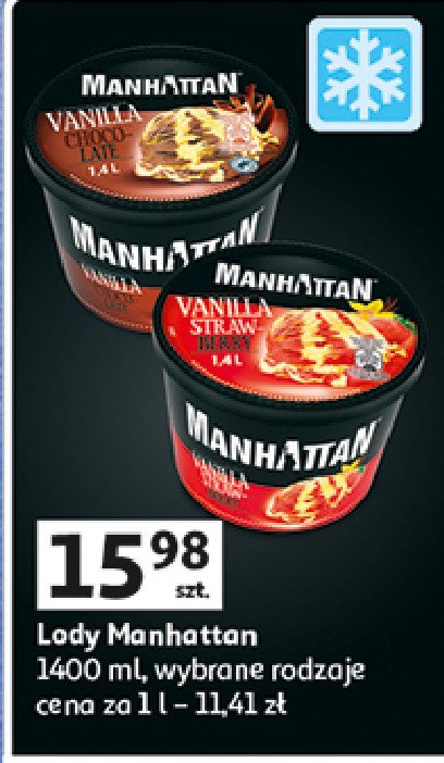 Lody chocolate & vanilla Nestle manhattan Manhattan (nestle) promocja w Auchan