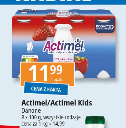 Jogurt kids truskawka i banan Danone actimel promocja