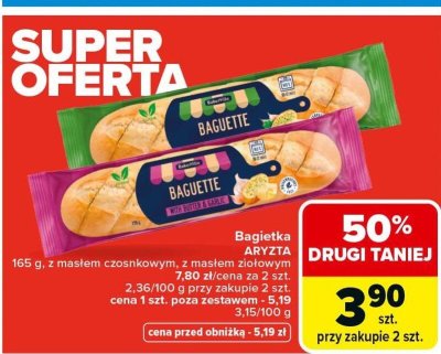 Bułka bagietka z masłem czosnkowym promocja w Carrefour Market