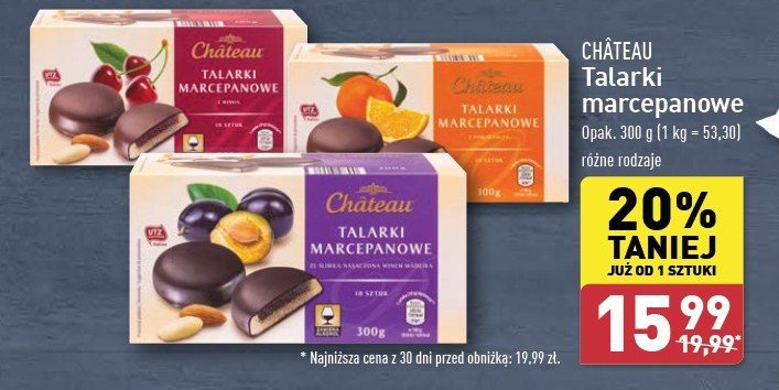 Talarki marcepanowe z nadzieniem pomarańczowym Chateau Chateau (aldi) promocja