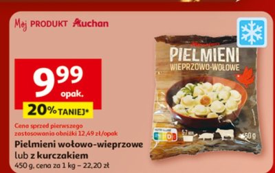 Pieelmieni wołowo-wieprzowe lub z kurczakiem Auchan promocja w Auchan