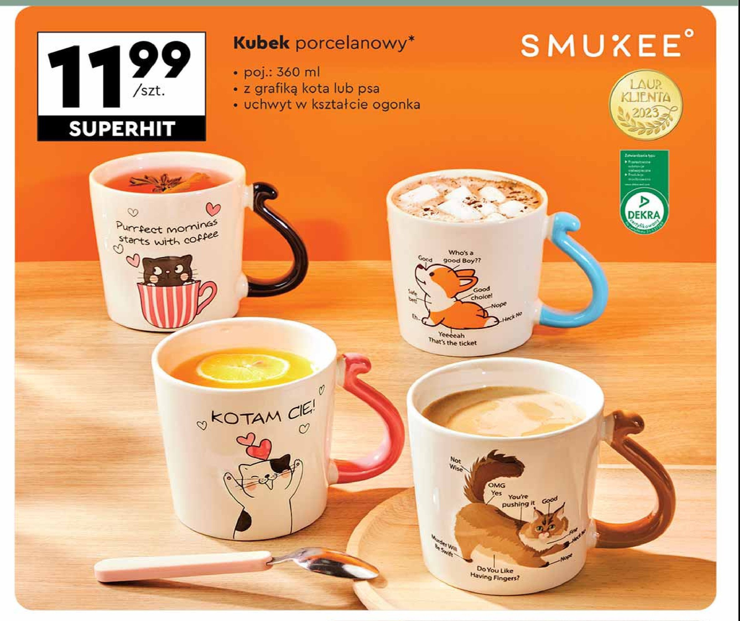 Kubek kot 360 ml Smukee promocja