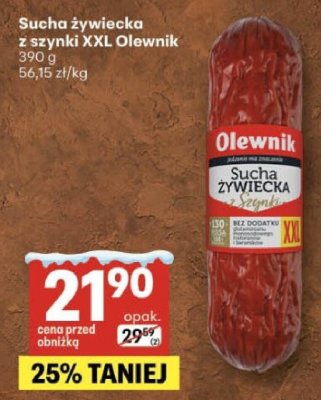 Sucha żywiecka z szynki XXL Olewnik promocja w Delikatesy Centrum
