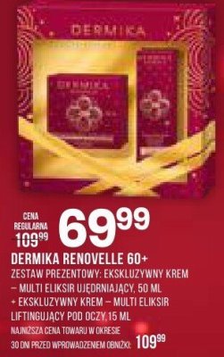 Zestaw prezentowy Dermika Renouvelle 60+ ekskluzywny krem multi-eleksir odnowa 50 ml promocja w Drogerie Natura
