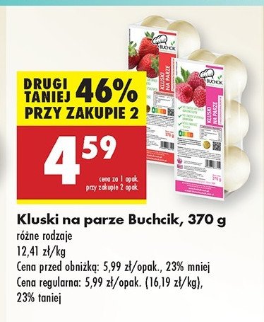 Kluski na parze z truskawką Buchcik promocja w Biedronka